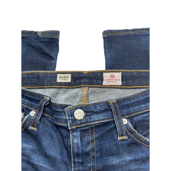 AG Adriano Goldschmied Women's Ballad Slim Boot Jeans Distressed 27R Stretch - Picture 2 of 7